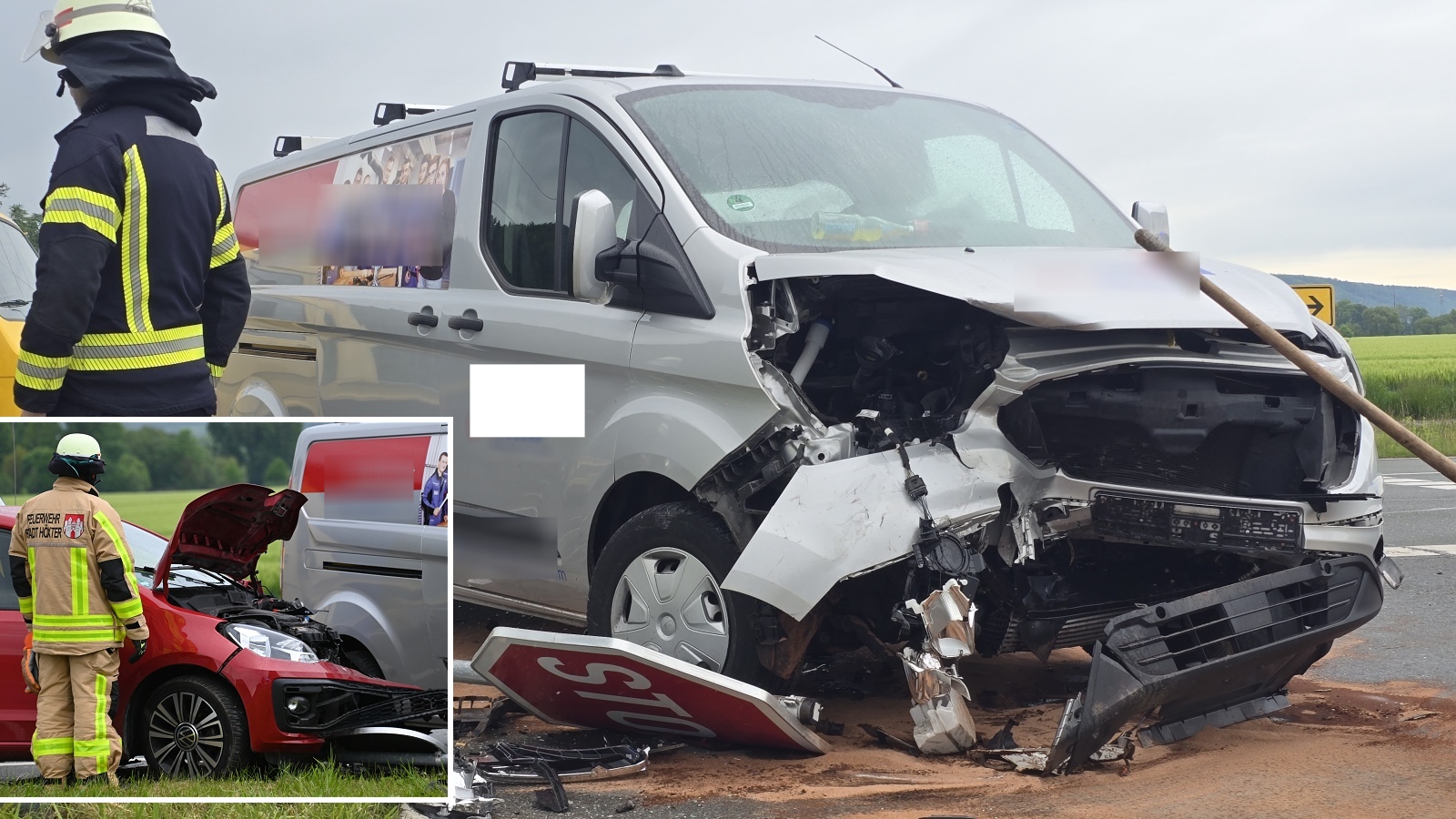 Verkehrsunfall mit schwerverletzter Person an der Einmündung K45/K46 bei Höxter